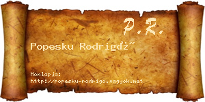 Popesku Rodrigó névjegykártya